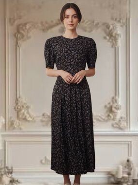 Vintage Floral Paisley Maxi Dress